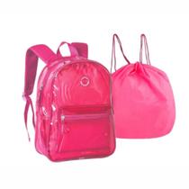 Kit Mochila de Costas + Estojo Neon Transparente - Clio Style - Ref CG3412