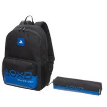 Kit Mochila De Costas Estojo Simples Playstation Blue