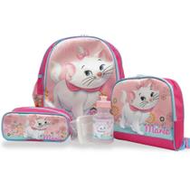 Kit Mochila de Costas Gatinha Marie Tam M - Lancheira e Estojo