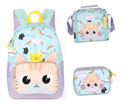 Kit Mochila De Costas Gato Gatinha Up4You