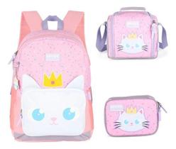 Kit Mochila De Costas Gato Gatinha Up4You