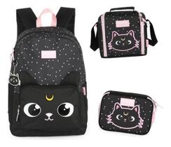 Kit Mochila De Costas Gato Gatinha Up4You