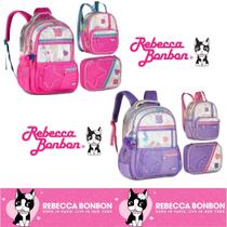Kit Mochila de Costas Grande Holográfica Oficial Rebecca Bonbon Lancheira Estojo RB27017 Kit Mochila de Costas Grande Holográfica Oficial Rebecca Bonbon Lancheira Estojo RB27017