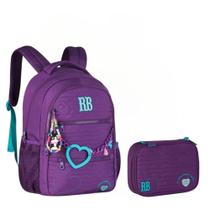 Kit Mochila de Costas Heart Beats 19" RB27014 + Estojo Coração Rebecca Bonbon - Clio Style Kit Mochila de Costas Heart Beats 19" RB27014 + Estojo Coração Rebecca Bonbon - Clio Style