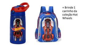 Kit Mochila de Costas Hot Wheels 3D e garrafa Térmica Kit Mochila de Costas Hot Wheels 3D e garrafa Térmica