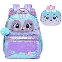 Kit Mochila de Costas Infantil Pack Me Cat + Lancheira - Pacific