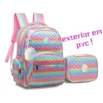 Kit Mochila De Costas Juvenil E Estojo 100pens Tie Dye Meninas