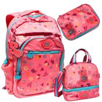 Kit Mochila De Costas Juvenil Stitch Disney Clio Rosa