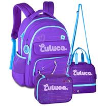 Kit mochila de costas lancheira e estojo Luluca Kit mochila de costas lancheira e estojo Luluca