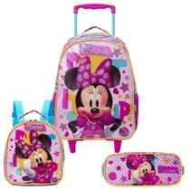 Kit Mochila De Costas Lancheira Estojo Disney Minnie Mouse Kit Mochila De Costas Lancheira Estojo Disney Minnie Mouse