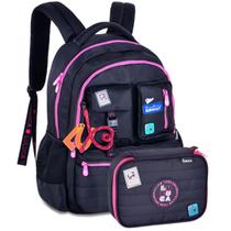Kit mochila de costas lancheira estojo Luluca original