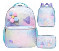 KIT Mochila De Costas + Lancheira + Estojo Pack Me Fresh Sorvete KIT Mochila De Costas + Lancheira + Estojo Pack Me Fresh Sorvete