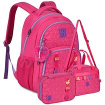 Kit mochila de costas lancheira estojo Rebecca bonbon