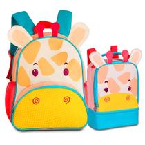 Kit Mochila De Costas + Lancheira Girafa - Clio Pets