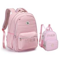 Kit Mochila de Costas + Lancheira Kika It's Glam Rosa