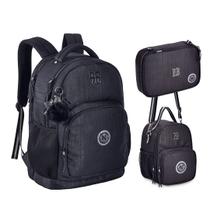 Kit Mochila De Costas Lancheira Térmica e Estojo Box Rebecca Bonbon Crinkle Lurex Preto Com Bolso Antifurto RB24579 Kit Mochila De Costas Lancheira Térmica e Estojo Box Rebecca Bonbon Crinkle Lurex Preto Com Bolso Antifurto RB24579