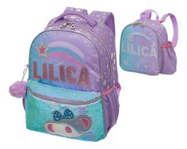 Kit Mochila De Costas Lilica Ripilica Make A Wish + lancheira - Pacific