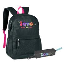 Kit Mochila de Costas Love More Self Love C/ Estojo Simples For Girls Escolar - Clio Kit Mochila de Costas Love More Self Love C/ Estojo Simples For Girls Escolar - Clio
