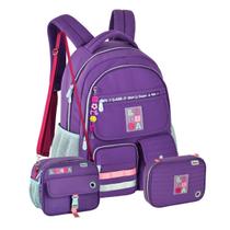 Kit Mochila De Costas Luluca Lancheira Térmica E Estojo Box