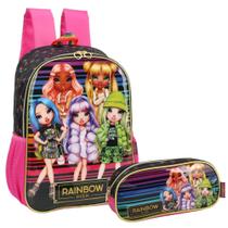 Kit Mochila De Costas Menina Escolar E Estojo Rainbow High Kit Mochila De Costas Menina Escolar E Estojo Rainbow High