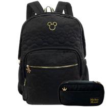 Kit Mochila De Costas Mickey Com Estojo Box Escolar Passeio