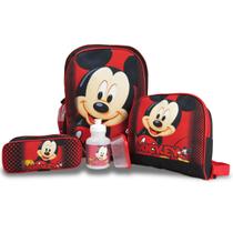 Kit Mochila de Costas Mickey Mouse Tam G