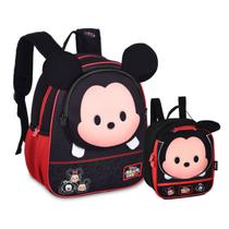 Kit Mochila de Costas Mickey Tsum Tsum - C/ Lancheira Térmica Disney Creche - Clio