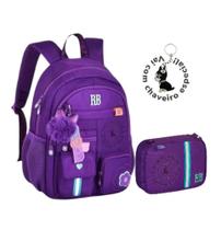 Kit Mochila De Costas Nylon Soft RB24545 17,5 + Estojo Rebecca Bonbon - Clio Style