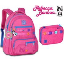 Kit Mochila de Costas Oficial Rebecca Bonbon Flower Power 17,5" RB26231 Kit Mochila de Costas Oficial Rebecca Bonbon Flower Power 17,5" RB26231