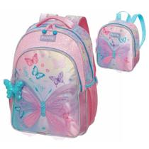 Kit Mochila De Costas Pack Me Wings Holografica +Lancheira