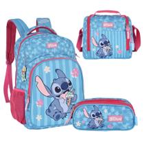 Kit Mochila de Costas Stitch sorvete com Lancheira e Estojo - Luxcel