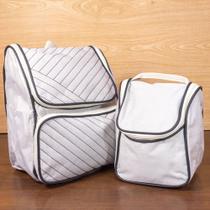 Kit mochila de maternidade com bolsa cinza