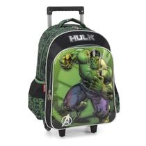 Kit Mochila De Rodas Com Estojo Escolar Hulk Vingadores