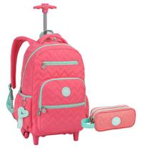 Kit Mochila De Rodas E Estojo 360º Metalizada Para Notebook