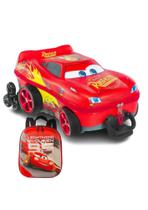 Kit Mochila de Rodas em 3D e Lancheira Cars Mcqueen Kit Mochila de Rodas em 3D e Lancheira Cars Mcqueen