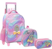 Kit Mochila de Rodas Infantil Picole 3 Peças Com Alça Yepp
