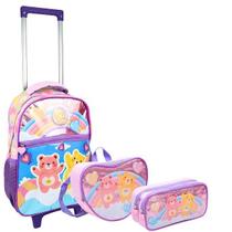 Kit Mochila de Rodas Infantil Ursinhos 3 Peças Com Alça Yepp