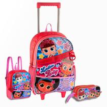 Kit Mochila De Rodas Ladies Party Lancheira E Estojo Meninas