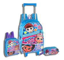 Kit Mochila De Rodas Ladies Party Lancheira E Estojo Meninas