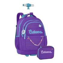 Kit Mochila De Rodas Luluca Com Estojo Box Escolar -Roxo Kit Mochila De Rodas Luluca Com Estojo Box Escolar -Roxo