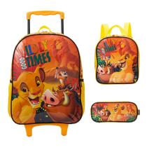 Kit Mochila de Rodas Tam. G O Rei Leão Disney Simba Xeryus