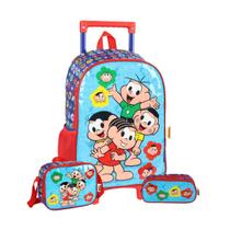 Kit Mochila de Rodas' Turma Da Mônica Estojo Duplo Lancheira