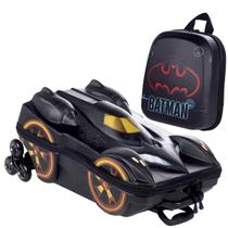 Kit Mochila de Rodinha 3D e Lancheira Batmovel Beware