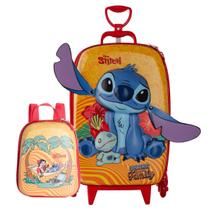 Kit Mochila de Rodinha 3D e Lancheira Stitch Tropical Disney Kit Mochila de Rodinha 3D e Lancheira Stitch Tropical Disney