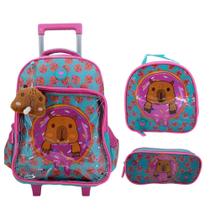 Kit Mochila De Rodinha Capivara + Lancheira + Estojo 5390 - Yepp