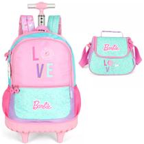 Kit Mochila de Rodinha Costas Barbie Love Cupcake + Lancheira