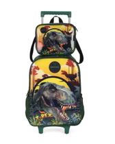 Kit Mochila de Rodinha Dinossauro T-Rex + Lancheira Luxcel