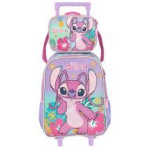 Kit Mochila de Rodinha e Costas Angel e Stitch + Lancheira G