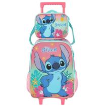 Kit Mochila de Rodinha e Costas Stitch Havai + Lancheira G - Luxcel Kit Mochila de Rodinha e Costas Stitch Havai + Lancheira G - Luxcel