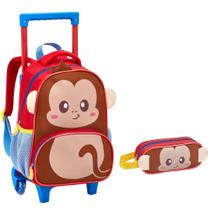 Kit Mochila de Rodinha e Estojo Creche Infantil ZOOP